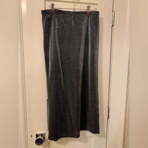 Maria Gabrielle New York vintage metallic silver long skirt size large